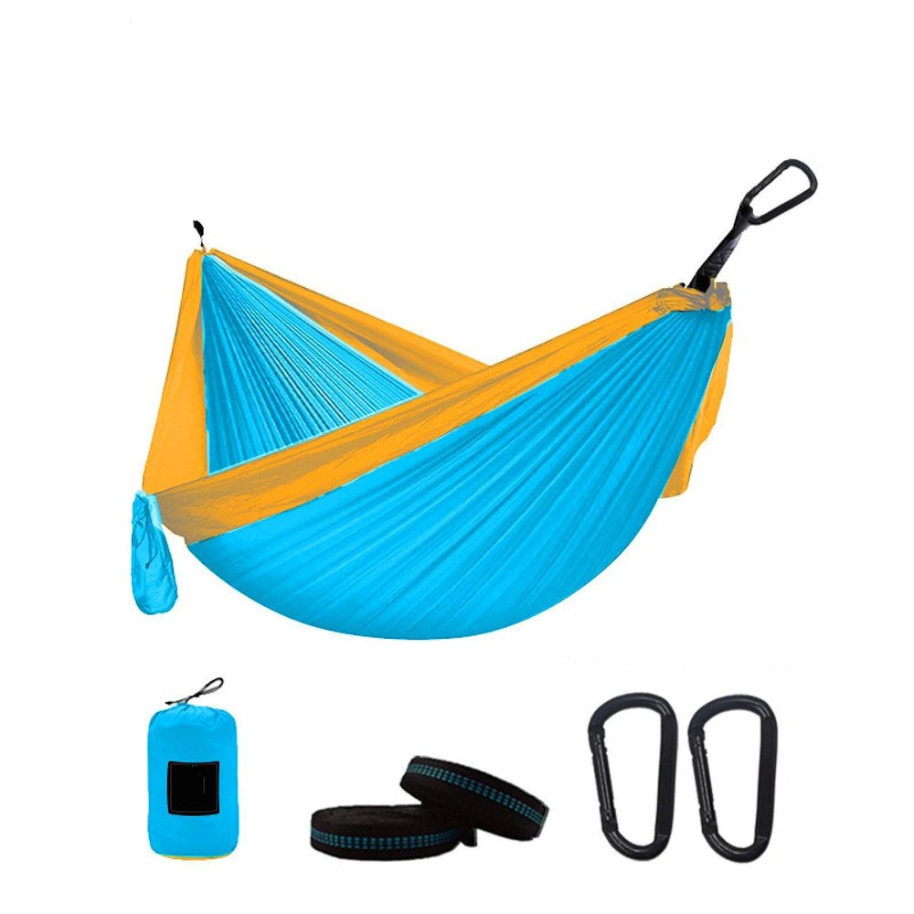 Camping Parachute Hammock 300200Cm Portable Survival Garden Outdoor Furniture Leisure Sleeping Travel Double Hanging Bed Dskyblue-Orangea