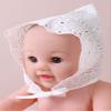 JEATHA Toddler Baby Girls Sun Hat Lace Embroidery Bonnet Country Style Self Tie Cap Newborn Photography Props Lotus 0-24 Months view 3