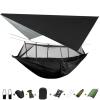 Portable Camping Hammock Lightweight and Tent Awning Rain Fly Tarp Waterproof Mosquito Net Hammock Canopy 210T Nylon Hammocks Blackandblack view 1