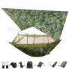 Portable Camping Hammock Lightweight and Tent Awning Rain Fly Tarp Waterproof Mosquito Net Hammock Canopy 210T Nylon Hammocks Camouflage view 1