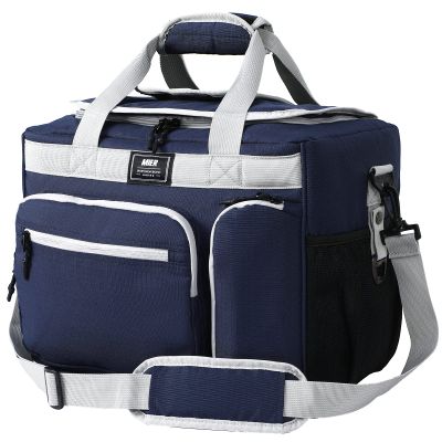 MIER 30L Extra Large Soft Cooler Bag with Bottle Opener for Camping Beach BBQ Grocery Golf Leakproof Picnic Lunch Bag, Collapsible, Top Flip Lid, 45Can (Dark Blue)
