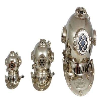 18" Scuba Diving Helmet US Navy Mark V Deep Marine Divers Gift Set of 3 Rustic Vintage Home Decor Gifts