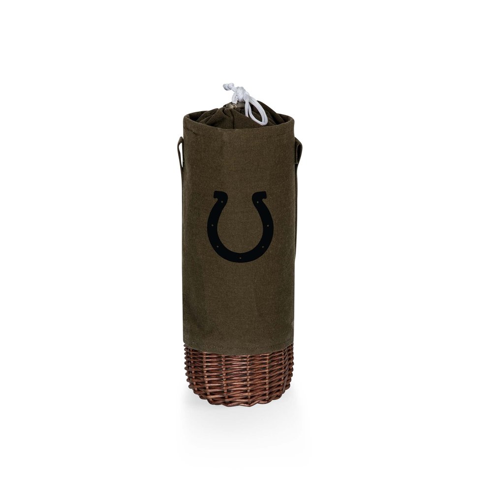 PICNIC TIME Indianapolis Colts Malbec Insulated Canvas and Willow Wine Bottle Basket