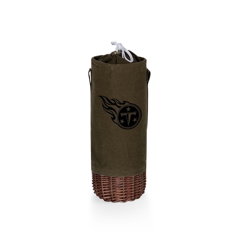 PICNIC TIME Tennessee Titans Malbec Insulated Canvas and Willow Wine Bottle Basket