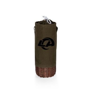 PICNIC TIME Los Angeles Rams Malbec Insulated Canvas and Willow Wine Bottle Basket