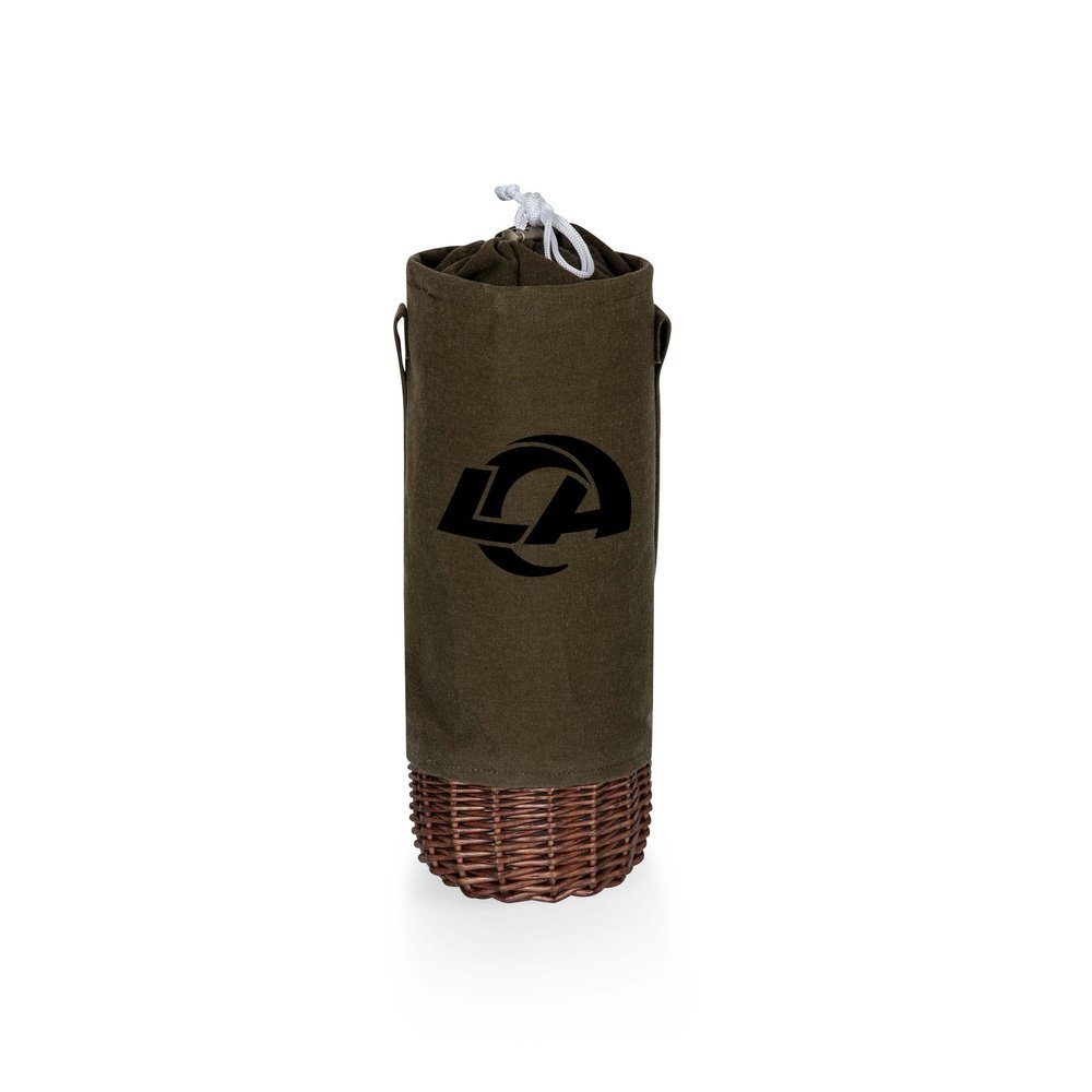 PICNIC TIME Los Angeles Rams Malbec Insulated Canvas and Willow Wine Bottle Basket