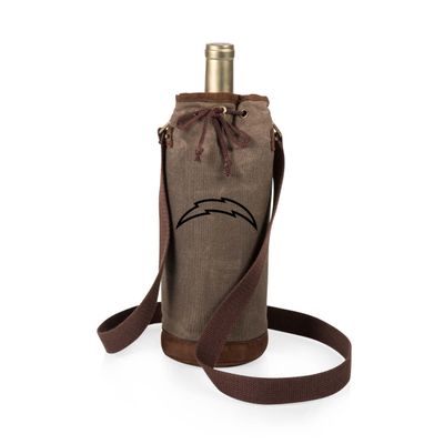 PICNIC TIME Los Angeles Chargers Waxed Canvas Wine Tote