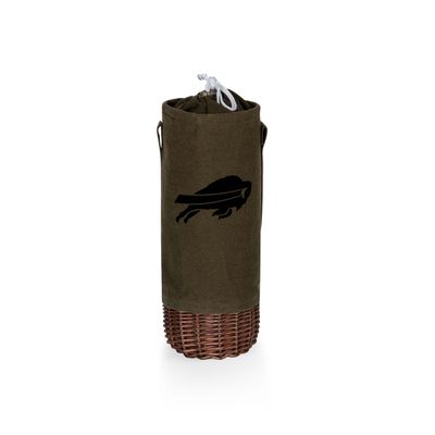 PICNIC TIME Buffalo Bills Malbec Insulated Canvas and Willow Wine Bottle Basket
