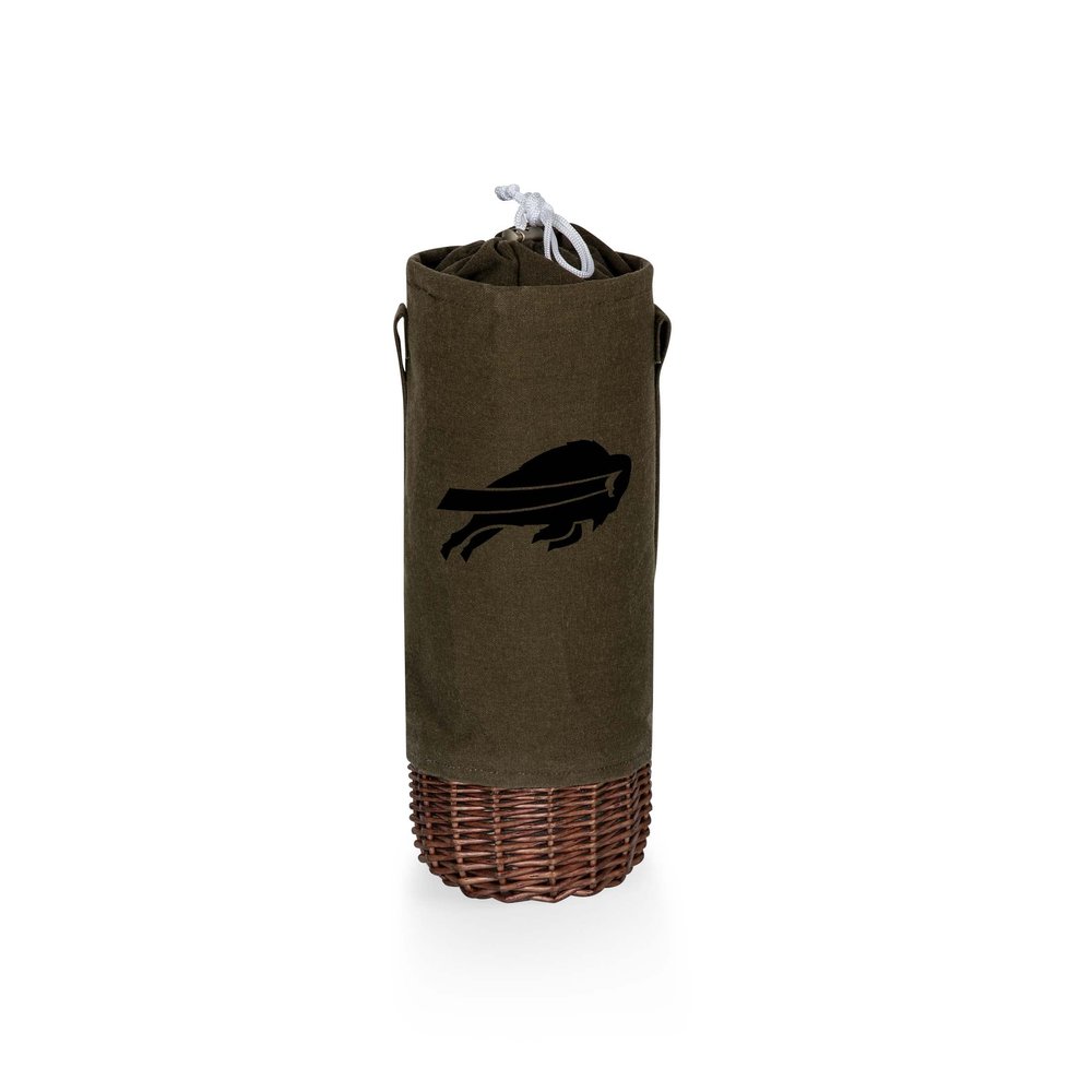 PICNIC TIME Buffalo Bills Malbec Insulated Canvas and Willow Wine Bottle Basket