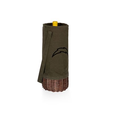 PICNIC TIME Los Angeles Chargers Malbec Insulated Canvas and Willow Wine Bottle Basket