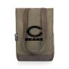 PICNIC TIME NFL Chicago Bears 2 Bottle Insulated Wine Bag - Distressed Waxed Canvas Wine Tote Bag - Wine Gift Bag, (Khaki Green with Beige Accents) view 4