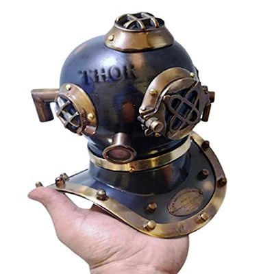 THOR INSTRUMENTS U.S Navy Mark V Scuba Diving Divers Helmet Reproduction Bronze Small Home Decor Gift