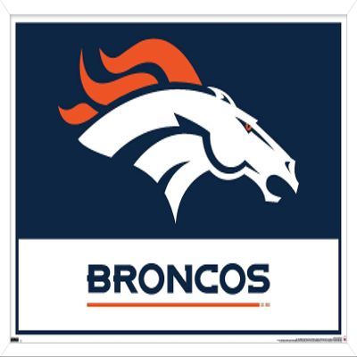 NFL Denver Broncos - Logo 21 Wall Poster, 34L x 22.4W, White Framed Version
