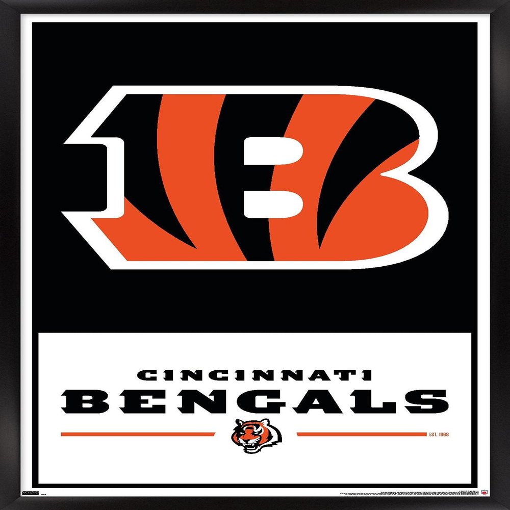 NFL Cincinnati Bengals - Logo 21 Wall Poster, 34L" x 22.4W", Black Framed Version