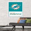 NFL Miami Dolphins - Logo 21 Wall Poster, 34L" x 22.4W", White Framed Version view 2