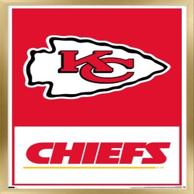 Trends International NFL Kansas City Chiefs - Logo 21 Wall Poster, 22.4L x 14.7W, Gold Framed Version