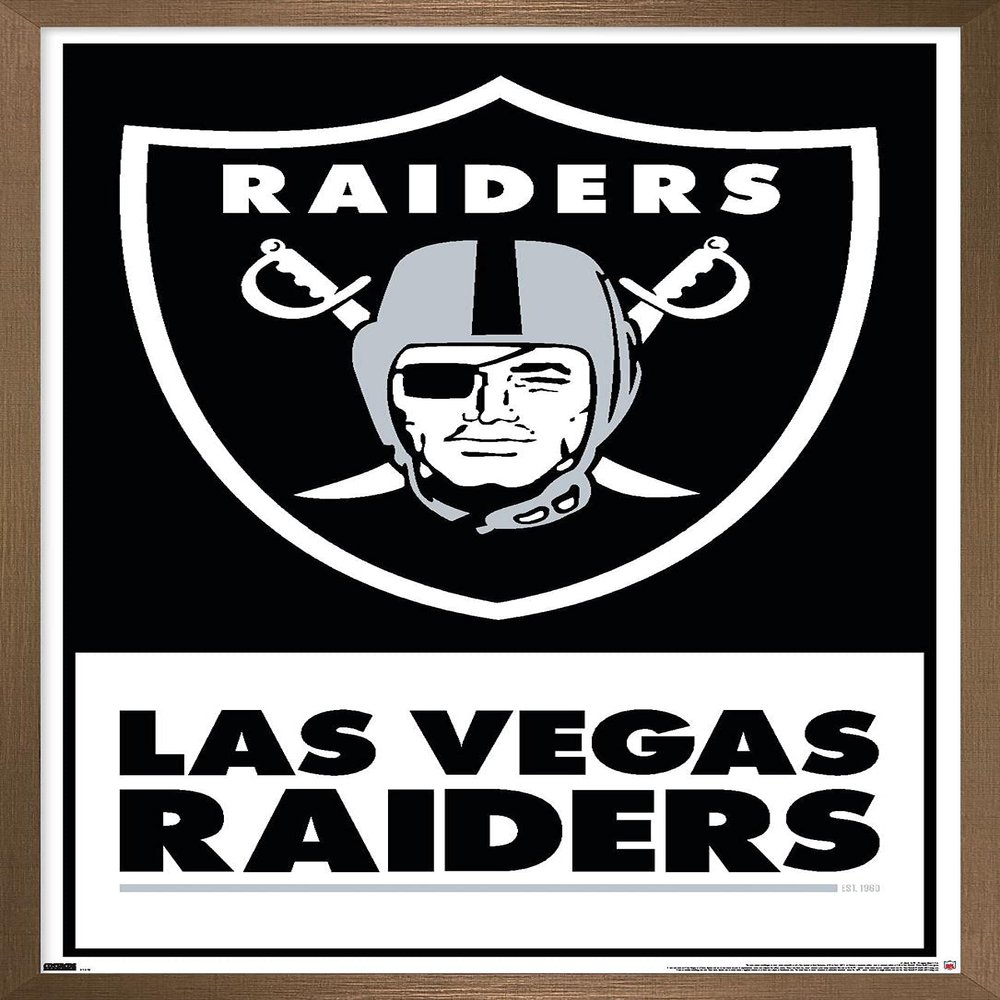 NFL Las Vegas Raiders - Logo 21 Wall Poster, 22.4L" x 14.7W", Bronze Framed Version