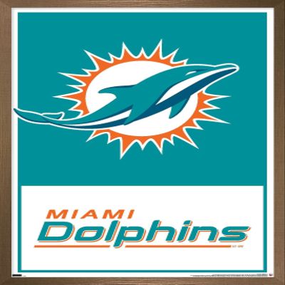 NFL Miami Dolphins - Logo 21 Wall Poster, 22.4L" x 14.7W", Bronze Framed Version