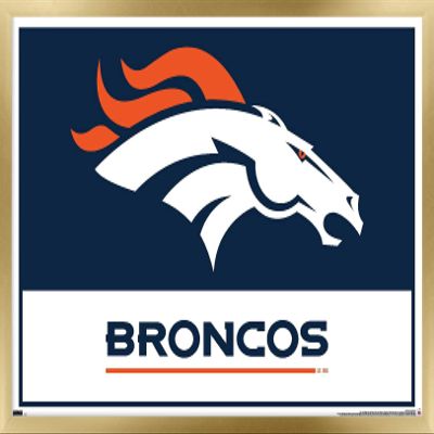 NFL Denver Broncos - Logo 21 Wall Poster, 22.4L x 14.7W, Gold Framed Version