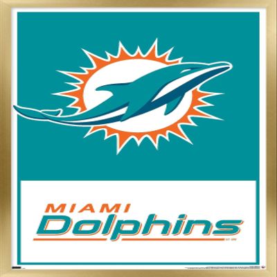 NFL Miami Dolphins - Logo 21 Wall Poster, 34L" x 22.4W", Gold Framed Version