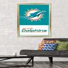 NFL Miami Dolphins - Logo 21 Wall Poster, 34L" x 22.4W", Gold Framed Version view 2
