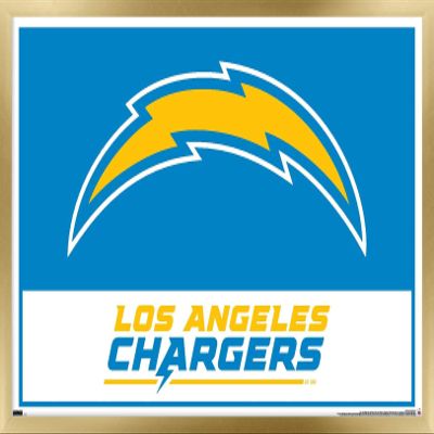 NFL Los Angeles Chargers - Logo 21 Wall Poster, 22.4L" x 14.7W", Gold Framed Version