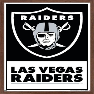 NFL Las Vegas Raiders - Logo 21 Wall Poster, 22.4L" x 14.7W", Mahogany Framed Version