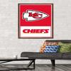 Trends International NFL Kansas City Chiefs - Logo 21 Wall Poster, 34L x 22.4W, Mahogany Framed Version view 2