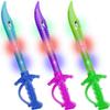 ArtCreativity Light Up Shark Swords for Kids, Halloween Costume Accessories, Halloween Light Up Toys, Set of 3, 15 Inch Toy Sword with Flashing LED Lights, Great Toy Sword for Kids view 1