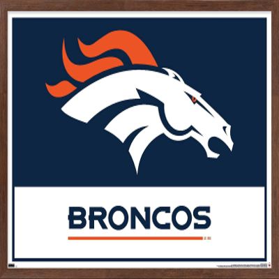 NFL Denver Broncos - Logo 21 Wall Poster, 22.4L x 14.7W, Mahogany Framed Version