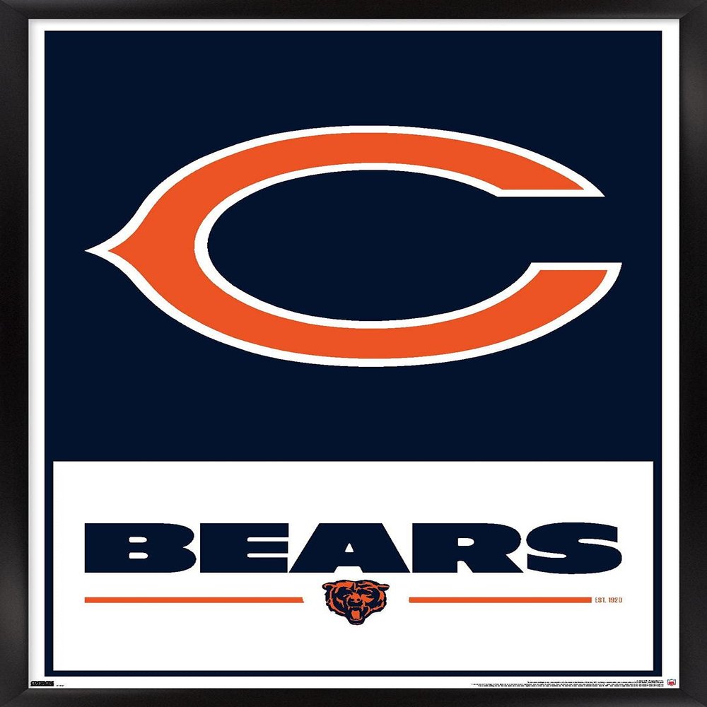 NFL Chicago Bears - Logo 21 Wall Poster, 34L" x 22.4W", Black Framed Version