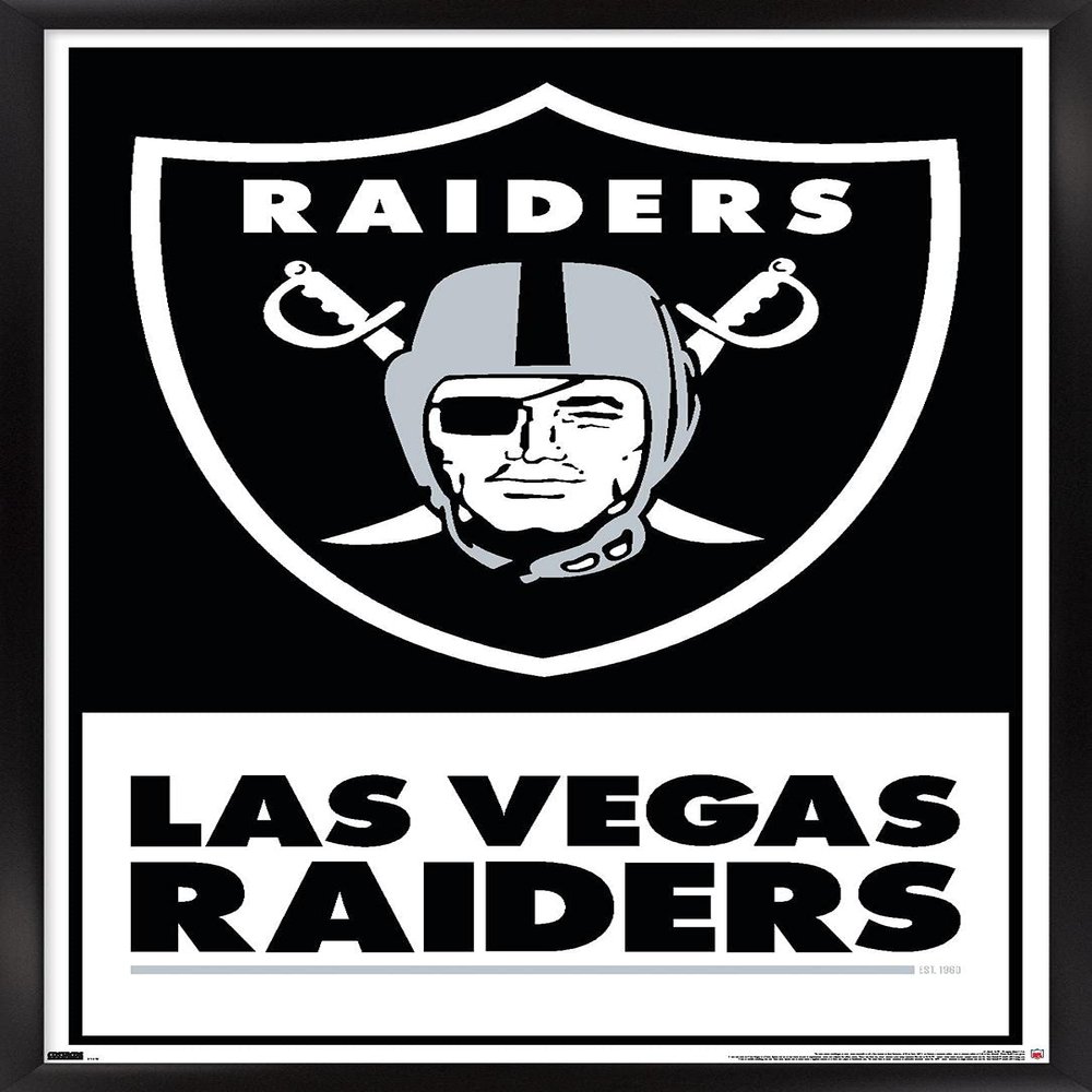 NFL Las Vegas Raiders - Logo 21 Wall Poster, 34L" x 22.4W", Black Framed Version