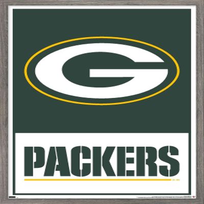 NFL Green Bay Packers - Logo 21 Wall Poster, 34L" x 22.4W", Barnwood Framed Version