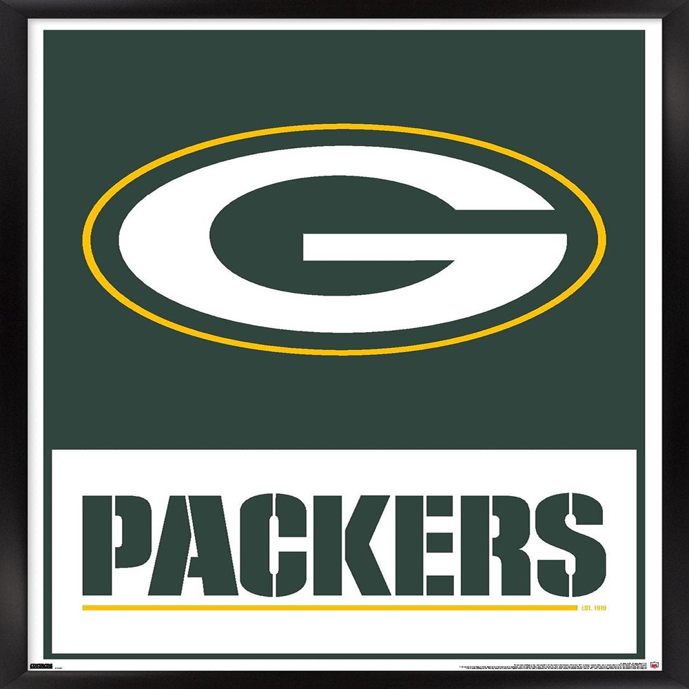 NFL Green Bay Packers - Logo 21 Wall Poster, 34L" x 22.4W", Black Framed Version
