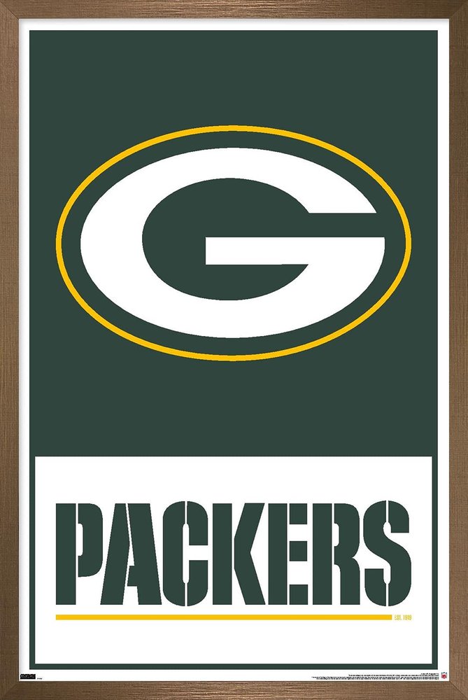 NFL Green Bay Packers - Logo 21 Wall Poster, 34L" x 22.4W", Bronze Framed Version