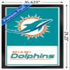 NFL Miami Dolphins - Logo 21 Wall Poster, 22.4L" x 14.7W", Black Framed Version view 3