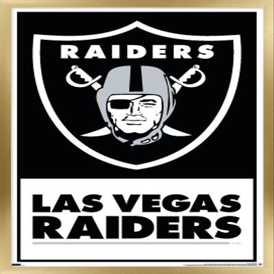 NFL Las Vegas Raiders - Logo 21 Wall Poster, 22.4L" x 14.7W", Gold Framed Version