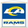 Trends International NFL Los Angeles Rams - Logo 21 Wall Poster with Magnetic Frame, 34L x 22.4W, Print and Beechwood Hanger Bundle view 1