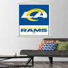 Trends International NFL Los Angeles Rams - Logo 21 Wall Poster with Magnetic Frame, 34L x 22.4W, Print and Beechwood Hanger Bundle view 2