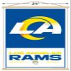 Trends International NFL Los Angeles Rams - Logo 21 Wall Poster with Magnetic Frame, 34L x 22.4W, Print and Beechwood Hanger Bundle view 3