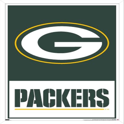 NFL Green Bay Packers - Logo 21 Wall Poster, 34L" x 22.4W", White Framed Version