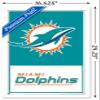 NFL Miami Dolphins - Logo 21 Wall Poster, 22.4L" x 14.7W", White Framed Version view 3