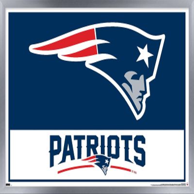 NFL New England Patriots - Logo 21 Wall Poster, 34L" x 22.4W", Silver Framed Version