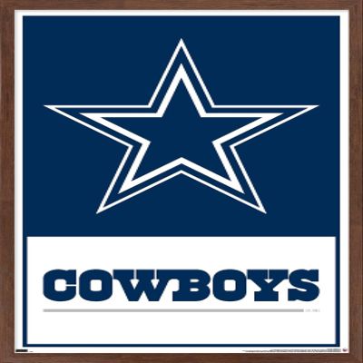 NFL Dallas Cowboys- Logo 21 Wall Poster, 34L" x 22.4W", Mahogany Framed Version