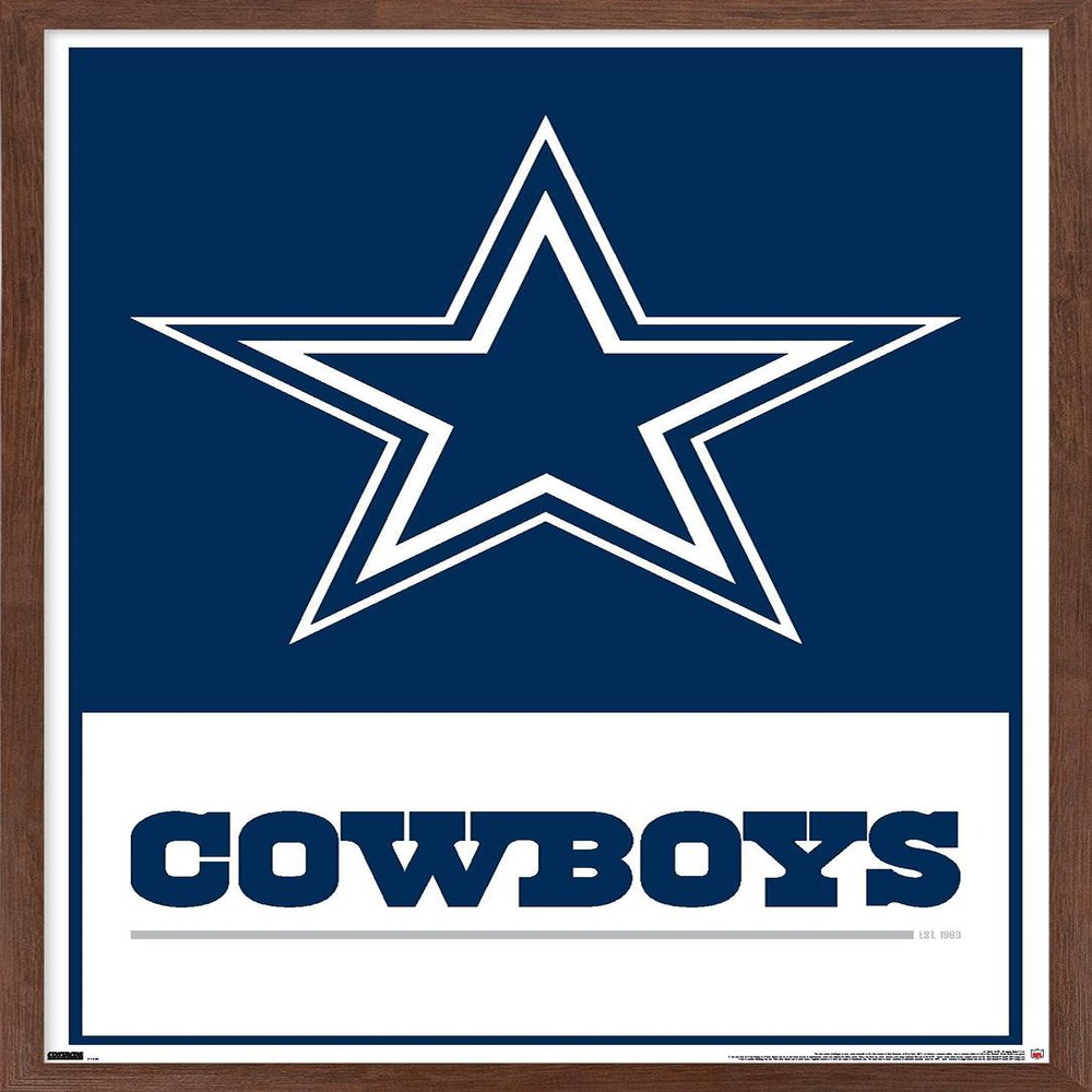 NFL Dallas Cowboys- Logo 21 Wall Poster, 34L" x 22.4W", Mahogany Framed Version