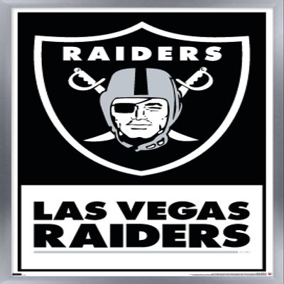 NFL Las Vegas Raiders - Logo 21 Wall Poster, 22.4L" x 14.7W", Silver Framed Version