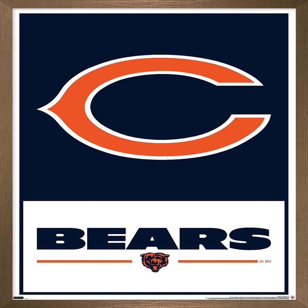 NFL Chicago Bears - Logo 21 Wall Poster, 34L" x 22.4W", Bronze Framed Version