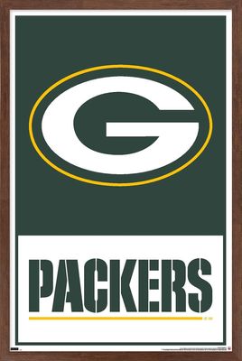 NFL Green Bay Packers - Logo 21 Wall Poster, 34L" x 22.4W", Mahogany Framed Version