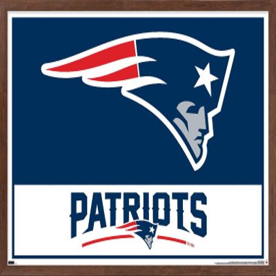 NFL New England Patriots - Logo 21 Wall Poster, 34L" x 22.4W", Mahogany Framed Version
