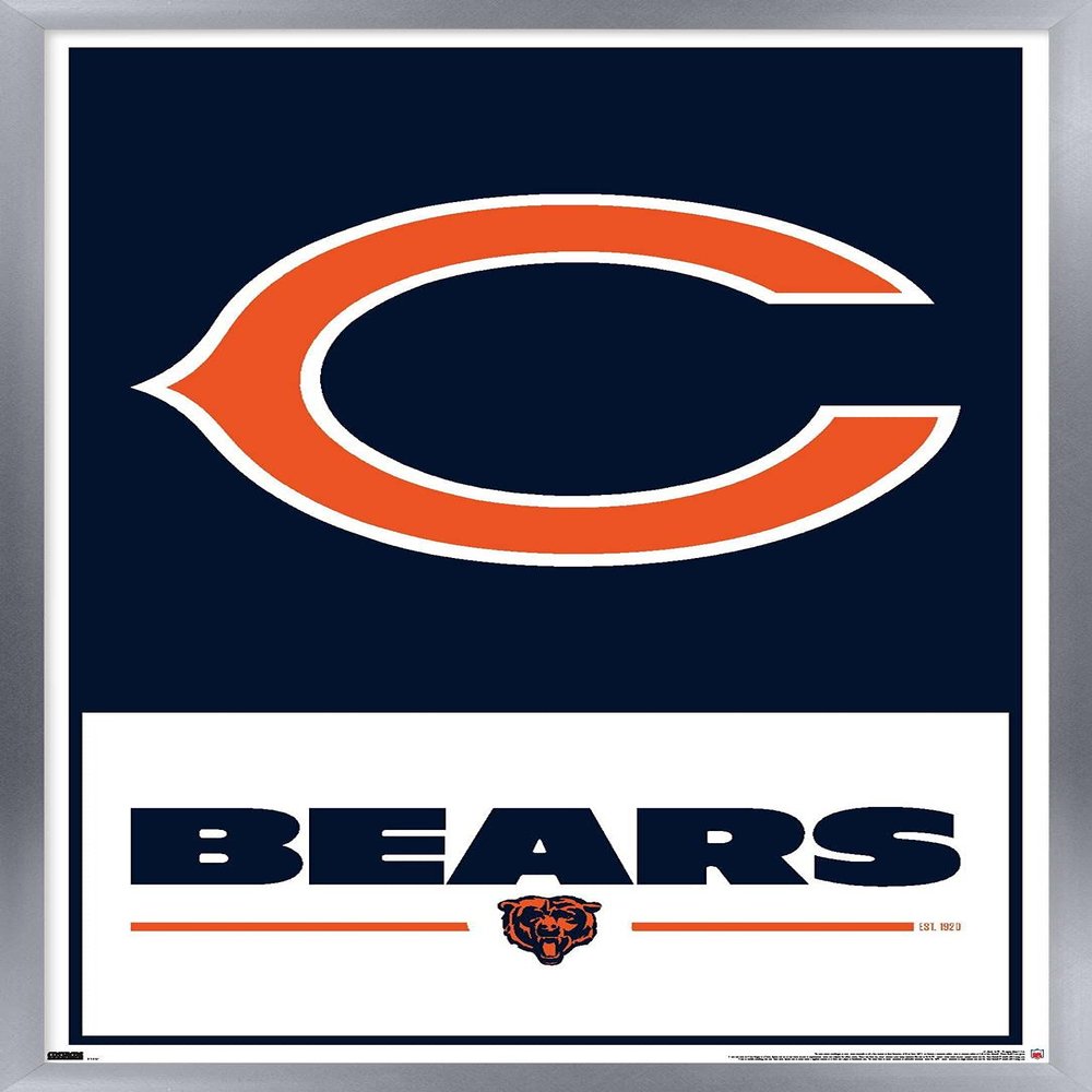 NFL Chicago Bears - Logo 21 Wall Poster, 34L" x 22.4W", Silver Framed Version